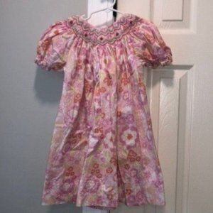 Petit Ami Pink Floral Smocked Dress 3T